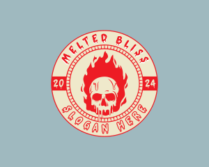 Flaming Skull Fire logo design