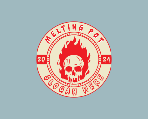 Flaming Skull Fire logo design