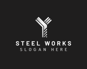 Industrial Metal Steel Letter Y logo