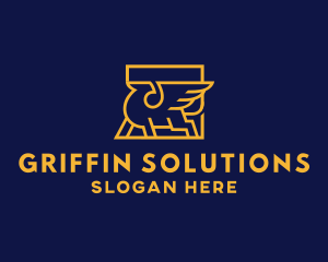 Luxury Griffin Creature logo design