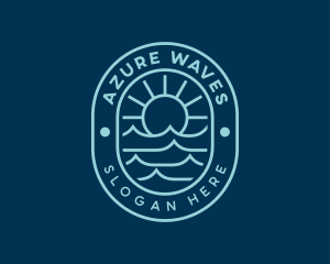 Beach Surfing Waves logo design