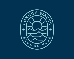 Beach Surfing Waves logo design