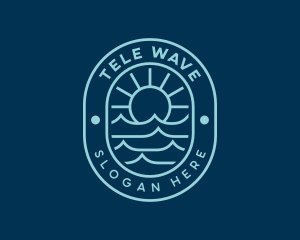 Beach Surfing Waves logo design