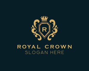 Crown Shield Monarchy logo design