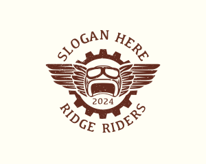 Vintage Motorcycle Helmet logo design