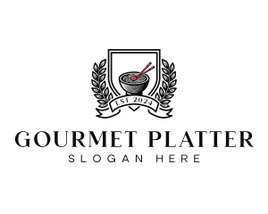 Gourmet Cuisine Noodles logo design