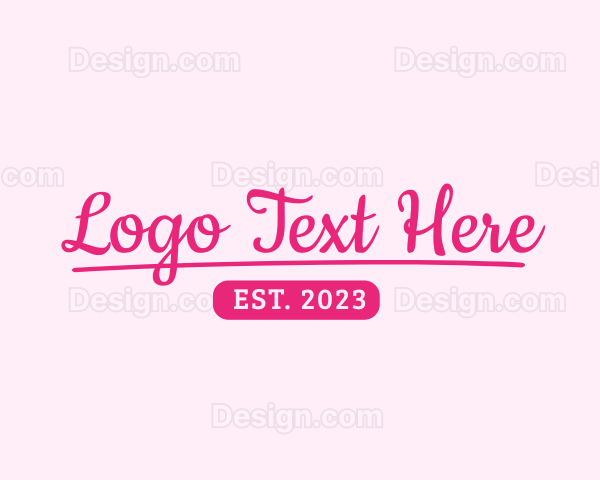 Girly Script Text Logo