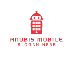 Mobile Phone Robot logo design