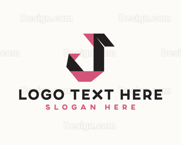 Creative Origami Letter J Logo