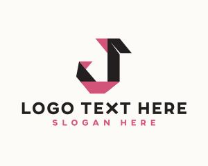 Creative Origami Letter J logo