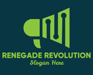 Green Megaphone Equalizer  logo design