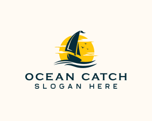 Ocean Boat Sailing logo design