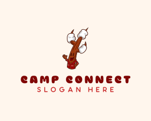 Outdoor Camping Marshmallow logo design