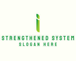 Green Firm Letter I logo design