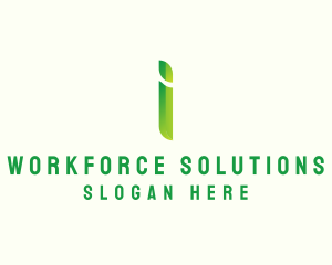 Green Firm Letter I logo design