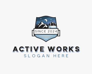 Mountain Hiking Adventure  logo design