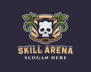 Ornamental Wreath Skull Gaming logo