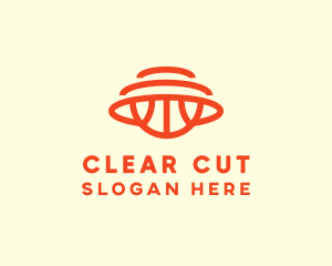 Orange Hoops Basketball logo design