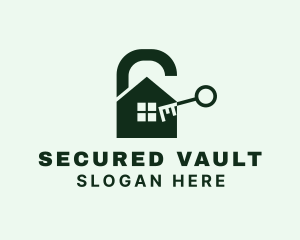 House Lock Key logo design