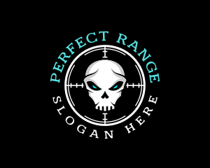 Skull Target Army logo design