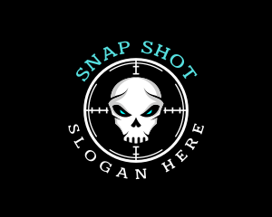 Skull Target Army logo design