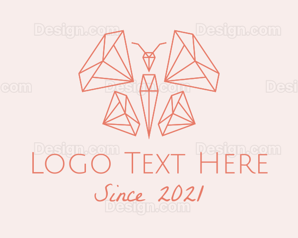 Butterfly Diamond Gem Logo