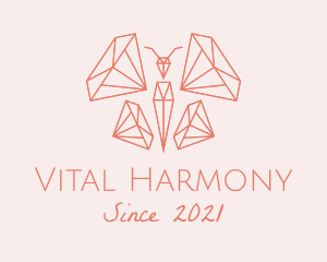 Butterfly Diamond Gem logo design