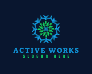 Snowflake Leaf Cooling logo design