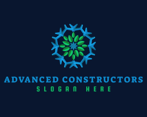 Snowflake Leaf Cooling logo design