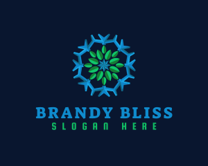 Snowflake Leaf Cooling logo design