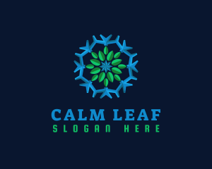 Snowflake Leaf Cooling logo design