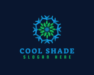 Snowflake Leaf Cooling logo design