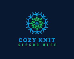 Snowflake Leaf Cooling logo design