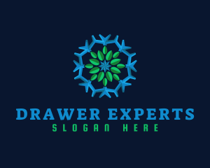 Snowflake Leaf Cooling logo design