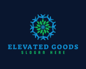 Snowflake Leaf Cooling logo design