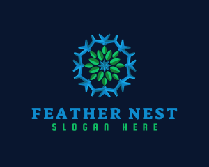 Snowflake Leaf Cooling logo design