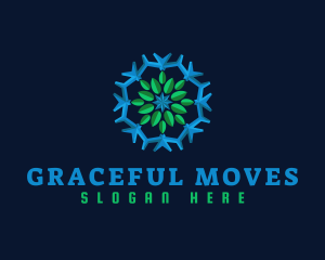 Snowflake Leaf Cooling logo design