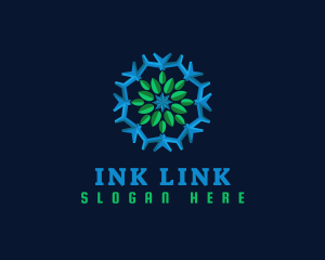 Snowflake Leaf Cooling logo design