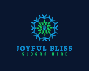 Snowflake Leaf Cooling logo design