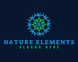 Snowflake Leaf Cooling logo design