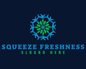 Snowflake Leaf Cooling logo design