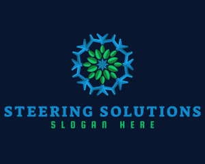 Snowflake Leaf Cooling logo design