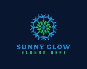 Snowflake Leaf Cooling logo design