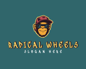 Sunglasses Monkey Skater logo design