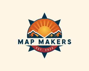 Sunrise Compass Mountain logo design