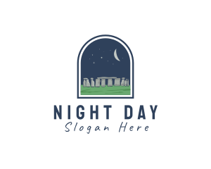 Moon Night Stonehenge logo design