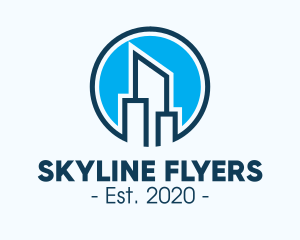 Blue Skyscraper Buildings logo design