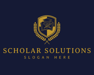 Shield Academy Graduate logo design