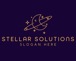 Yellow Moon Orbit  logo design