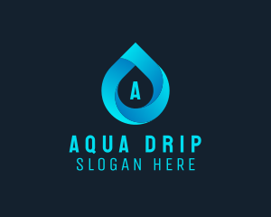 Water Droplet Aqua Sanitation  logo design